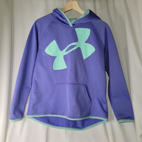 Under Armour Other - Under Armour youth Hoodie - Purple with green - Size YXL - gently worn